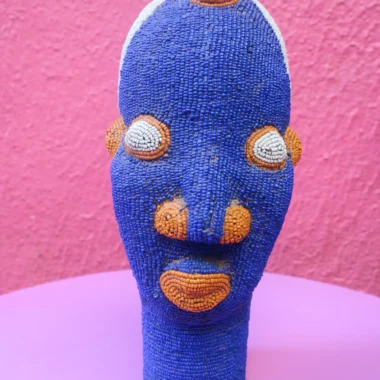 Authentic Bamileke Head - Midnight Blue
