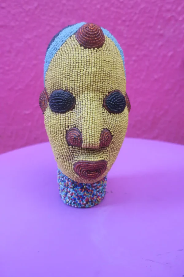 Authentic Bamileke Head — Yellow ( front) Authentic Bamileke Head — Yellow ( front)