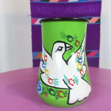 Enamel Peacock Vase