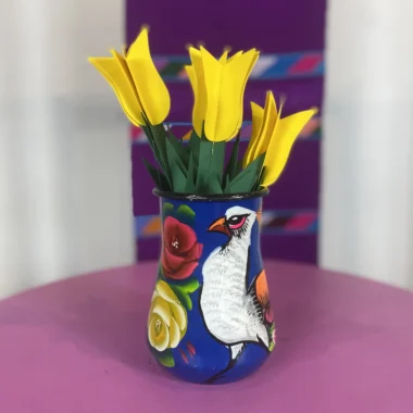 Enamel Peacock Vase - Midnight Blue