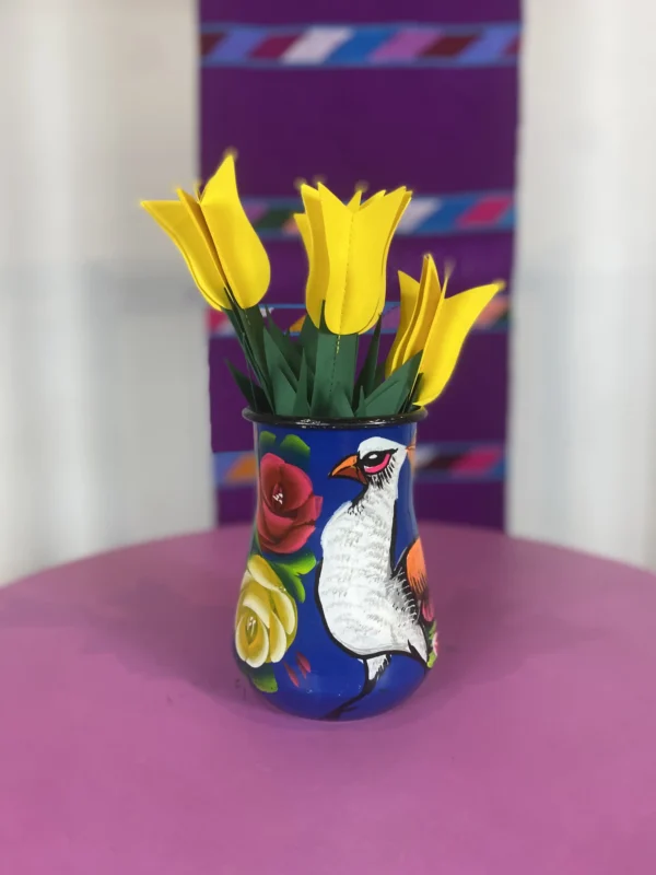 Enamel Peacock Vase - Midnight blue (1st photo)