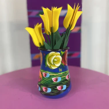 Enamel Peacock Vase - Midnight Blue