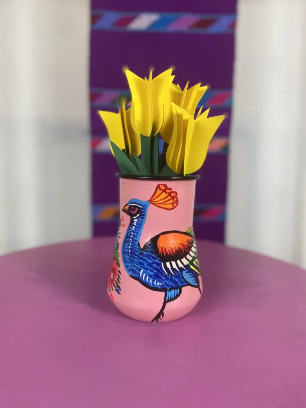 Enamel Peacock Vase - PINK main image (8)