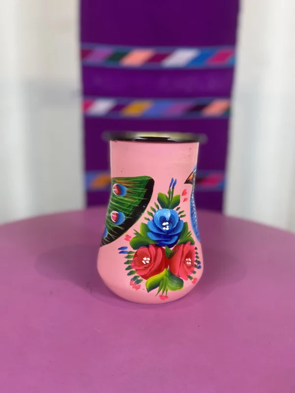 Enamel Peacock Vase - Pink ( back ) 3rd photos