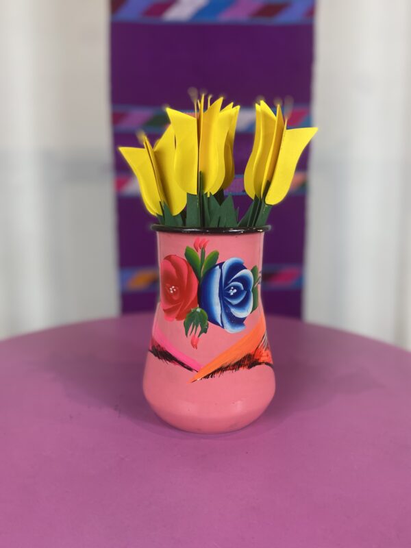 Enamel Peacock Vase - Pink (back photos) Enamel Peacock Vase - Pink (back photos)