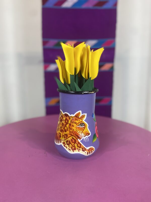 Enamel Peacock Vase - Purple (Tiger) £49 front
