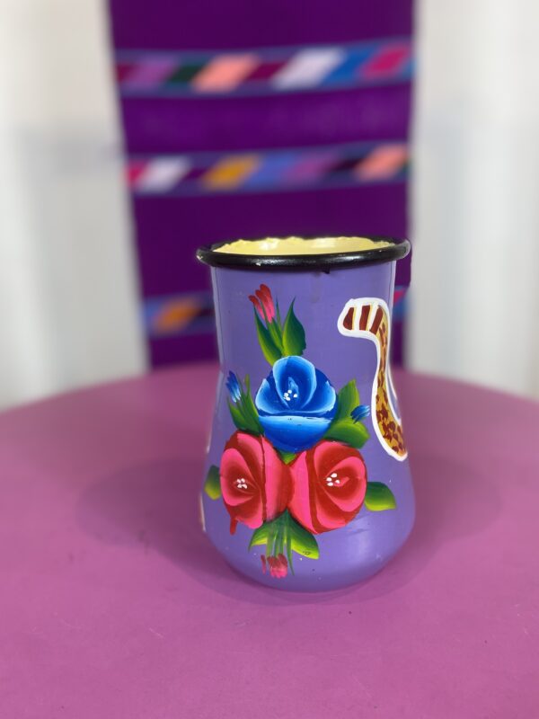 Enamel Peacock Vase - Purple with tiger (3rd photo)
