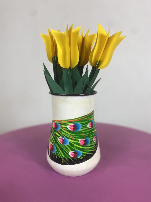 Enamel Peacock Vase - White £49 3rd photo (back) Enamel Peacock Vase - White £49 3rd photo (back)