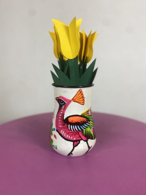Enamel Peacock Vase - White £49 Enamel Peacock Vase - White £49