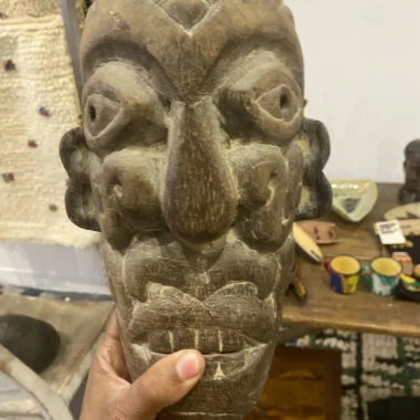 Hand-Carved Wooden African Mask