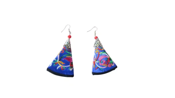 Yi Embroidered Earrings (blue) Yi Embroidered Earrings (blue)
