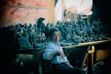 Raymundo sculptor Guatemala portrait photography print taken by Laila Coupry at The Little Oasis Showroom