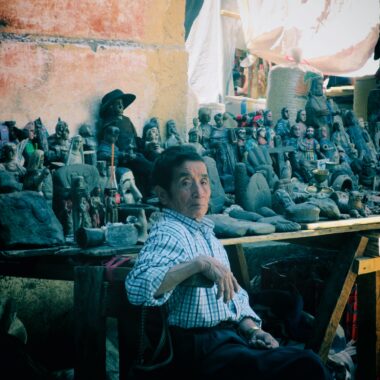 Raymundo sculptor Guatemala portrait photography print taken by Laila Coupry at The Little Oasis Showroom