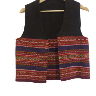 Traditional Peruvian Handwoven Vest – Antique Manta Textile ( size M)