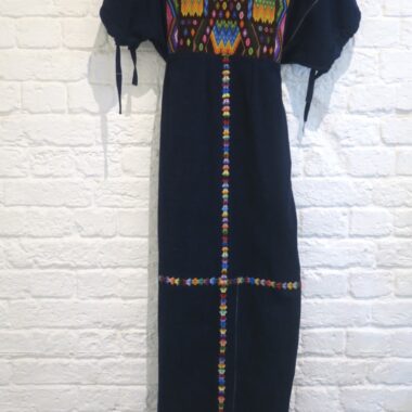 Handwoven Indigo Guatemalan Maxi Dress