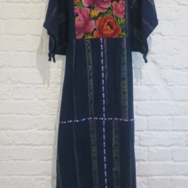 Handwoven Indigo Guatemalan Maxi Dress