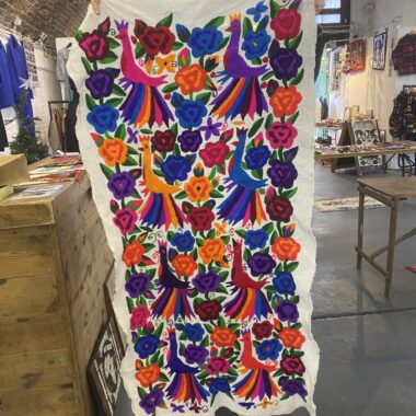 Hand-Embroidered Mexican Floral Wall Hanging ( SOLD)