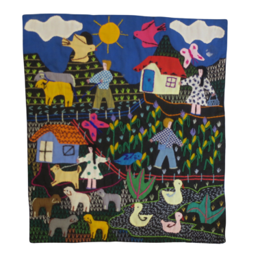Vintage Art Appliqué & Patchwork Wall Hanging – Peru