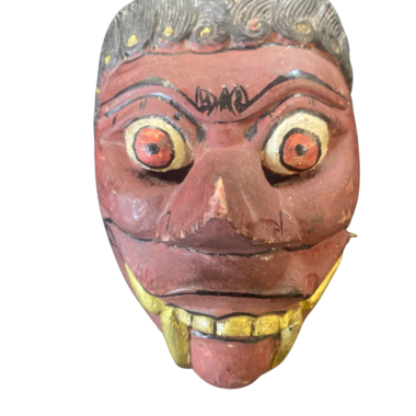 VINTAGE HAND-CARVED WOODEN MASK