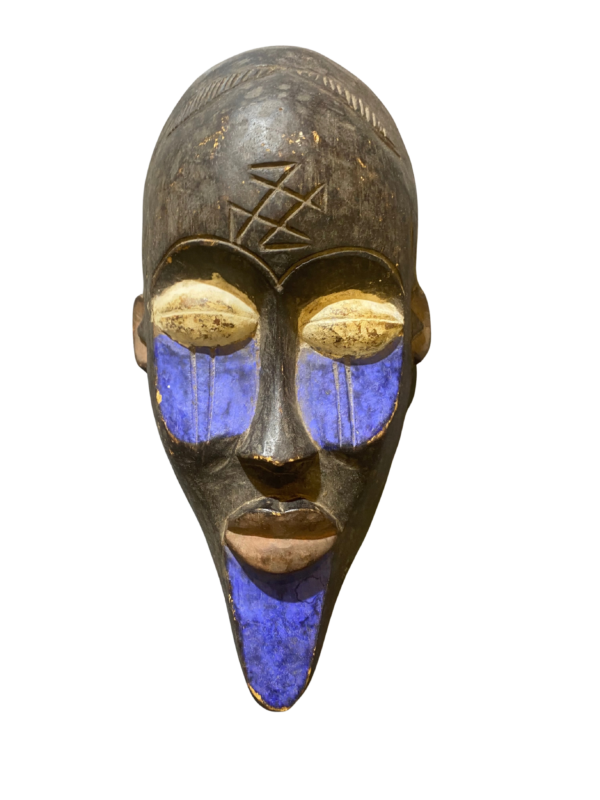 wooden African hand painted mask